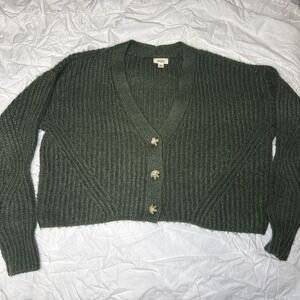 🍃 A New Approach Forest Green Cropped Cardigan | Dark Academia Cottagecore